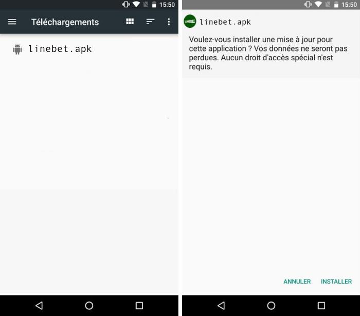 Linebet Android installation step 1